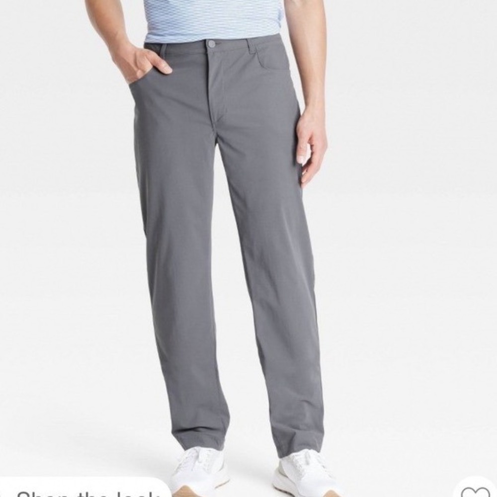 All In Motion Mens 360 Lifestyle Relaxed Fit 5-Pocket Pants Dark Gray 34x30
